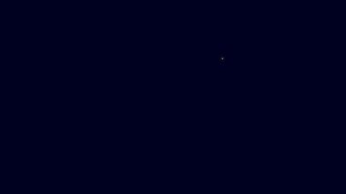 Parlayan neon hattı Afrika darbuka davul ikonu mavi arkaplanda izole edildi. Müzik aleti. 4K Video hareketli grafik canlandırması.