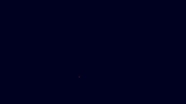 Parlayan neon çizgisi satranç simgesi mavi arkaplanda izole edildi. İş stratejisi. Oyun, yönetim, finans. 4K Video hareketli grafik canlandırması.