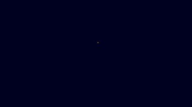 Parlayan neon çizgisi Slayt oyun alanı simgesi mavi arkaplanda izole edildi. Çocuklar kayar. 4K Video hareketli grafik canlandırması.
