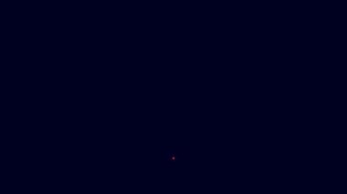 Parlayan neon çizgisi duvar kağıdı simgesi mavi arkaplanda izole edildi. 4K Video hareketli grafik canlandırması.