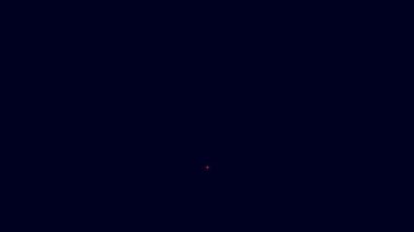 Parlayan neon hattı mavi arka planda izole edilmiş bira ikonu. Aziz Patrick gününüz kutlu olsun. Ulusal İrlanda bayramı. 4K Video hareketli grafik canlandırması.