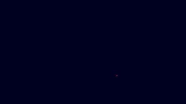 Mavi arka planda izole edilmiş takvim ikonu ile parıldayan neon hattı Aziz Patrick Günü. Tarih 17 Mart. 4K Video hareketli grafik canlandırması.