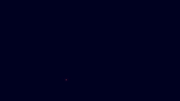 ネオンラインの輝き青の背景に隔離された三角形の楽器アイコン 4Kビデオモーショングラフィックアニメーション — ストック動画