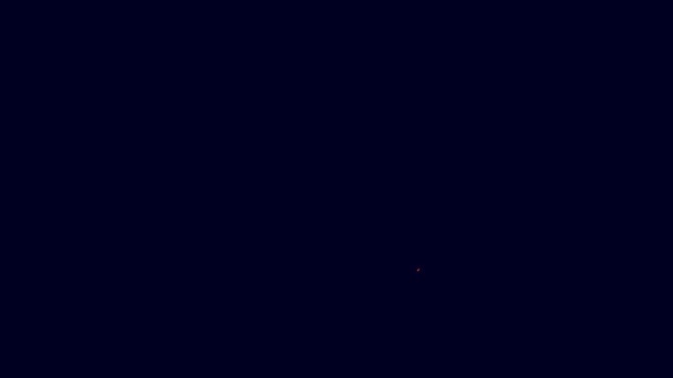 Λαμπερή Γραμμή Νέον Ορθογώνιο Εικονίδιο Μαξιλαριού Απομονωμένο Μπλε Φόντο Σημάδι — Αρχείο Βίντεο