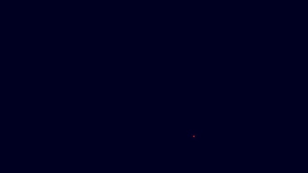 Gloeiende Neon Lijn Tijd Slapen Pictogram Geïsoleerd Blauwe Achtergrond Slaperige — Stockvideo