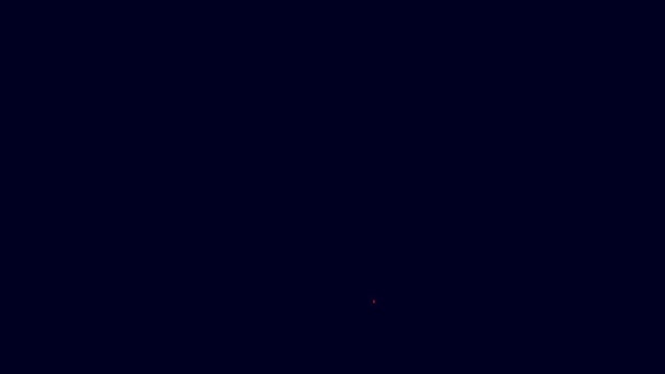 发光的霓虹灯线冲压袋图标孤立在蓝色背景 4K视频运动图形动画 — 图库视频影像