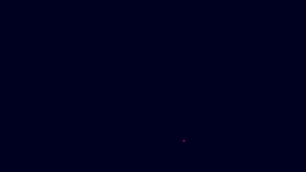 Świecąca Neonowa Linia Ikona Skakanki Odizolowana Niebieskim Tle Skakanka Urządzenia — Wideo stockowe