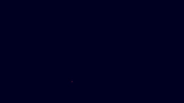 Сяюча Неонова Лінія Значок Мастеша Ізольована Синьому Фоні Перукарський Символ — стокове відео