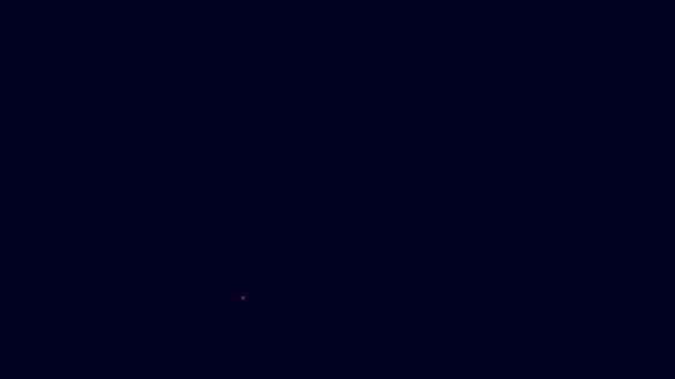 ネオンラインの輝き青の背景に隔離された煙アイコンを持つ喫煙パイプ タバコパイプ 4Kビデオモーショングラフィックアニメーション — ストック動画