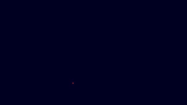 Сяюча Неонова Лінія Піктограма Віртуальної Реальності Ізольована Синьому Фоні Футуристичний — стокове відео