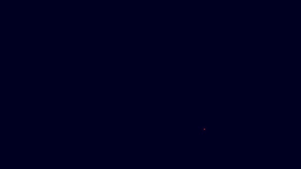 Leuchtende Neon Linie Game Fingerhüte Symbol Isoliert Auf Blauem Hintergrund — Stockvideo