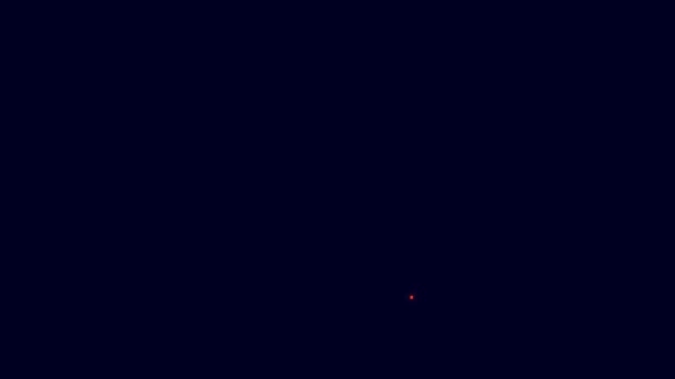 Светящийся Неоновый Мост Иконки Поезда Изолирован Синем Фоне Видеографическая Анимация — стоковое видео