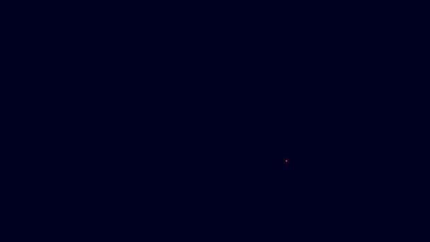 青の背景に分離されたネオンライン鉄道バリアアイコンを光る 4Kビデオモーショングラフィックアニメーション — ストック動画