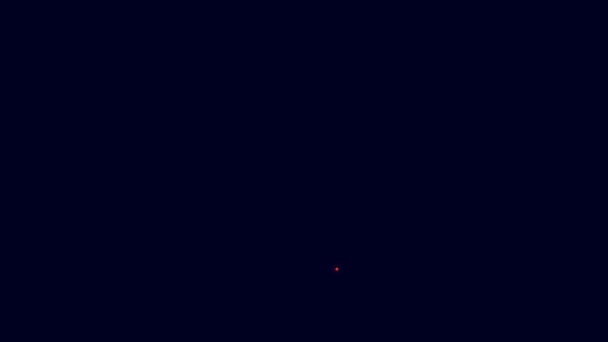 Gloeiende Neon Lijn Kerst Suikerriet Met Strepen Pictogram Geïsoleerd Blauwe — Stockvideo