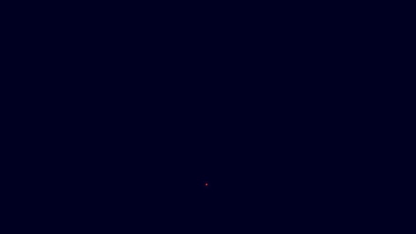 发光的霓虹灯线礼物盒图标孤立在蓝色的背景 圣诞快乐 新年快乐 4K视频运动图形动画 — 图库视频影像