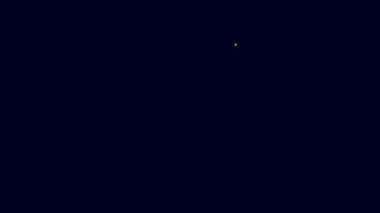 Parlayan neon hattı elbise ikonu mavi arka planda izole edildi. Dolap tabelası. 4K Video hareketli grafik canlandırması.