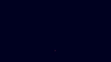 Mavi zemin üzerinde kalkan simgesi olan parlak neon çizgili evrak çantası. Sigorta konsepti. Güvenlik, güvenlik, koruma, konsept koruma. 4K Video hareketli grafik canlandırması.