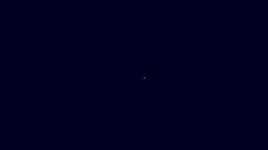 Mavi arka planda izole edilmiş tüp ikonunda parlayan neon kremi. Cilt için güneş ultraviyole ışığından koruma. 4K Video hareketli grafik canlandırması.