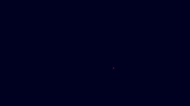Parlayan neon çizgisi, mavi arka planda izole edilmiş tırnak cilası ikonu. 4K Video hareketli grafik canlandırması.