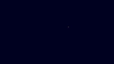 Parlayan neon hattı gülümseyen dudaklar mavi arka planda izole edilmiş. Gülümse. 4K Video hareketli grafik canlandırması.
