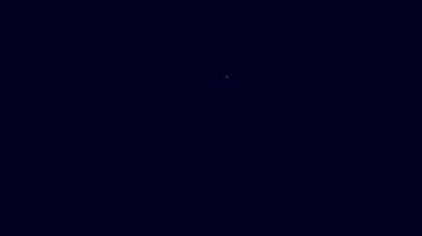 Parlayan neon hattı kremi ya da losyon kozmetik tüp ikonu mavi arkaplanda izole edilmiş. Kadınlar için vücut bakım ürünleri. 4K Video hareketli grafik canlandırması.