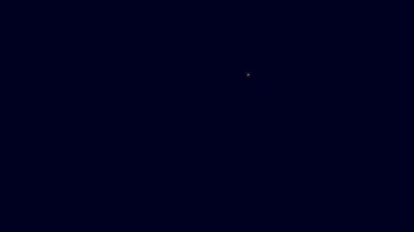 Parlayan neon hattı telefon rehberi simgesi mavi arkaplanda izole edildi. Adres defteri. Telefon rehberi. 4K Video hareketli grafik canlandırması.