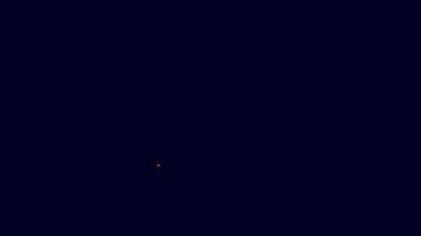 Parlayan neon hattı görüntülü sohbet konferans simgesi mavi arkaplanda izole edildi. Çevrimiçi iş görüşmesi formu. Uzak proje yönetimi. 4K Video hareketli grafik canlandırması.