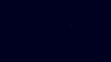 Parlayan neon hattı Meteoroloji termometresi ısıyı ve soğuk ikonu mavi arka planda izole ediyor. Termometre termometresi sıcak ya da soğuk hava gösteriyor. 4K Video hareketli grafik canlandırması.