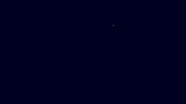Parlayan neon hattı posta kutusu simgesi mavi arkaplanda izole edildi. Posta kutusu simgesi. Posta kutusunda bayrak var. 4K Video hareketli grafik canlandırması.