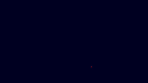 Неонова Лінія Різдвяний Паперовий Мішок Іконою Сніжинки Ізольованою Синьому Тлі — стокове відео