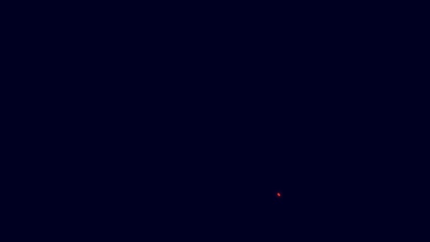 Leuchtende Leuchtschrift Bücherregalsymbol Isoliert Auf Blauem Hintergrund Video Motion Grafik — Stockvideo