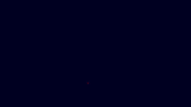 Glødende Neon Line Spilterningsikon Isoleret Blå Baggrund Kasinospil Video Bevægelse – Stock-video