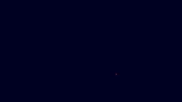 Светящийся Неоновый Джойстик Иконки Игрового Автомата Изолирован Синем Фоне Джойстик — стоковое видео