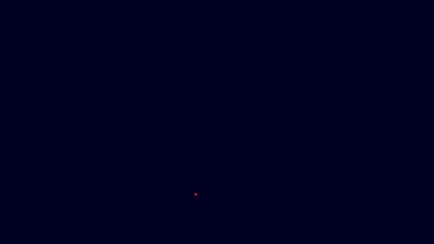 Linia Strălucitoare Neon Ținând Mână Pictograma Servietă Izolată Fundal Albastru — Videoclip de stoc