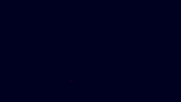 ネオンラインの輝き青の背景に孤立したレザーアイコン 4Kビデオモーショングラフィックアニメーション — ストック動画