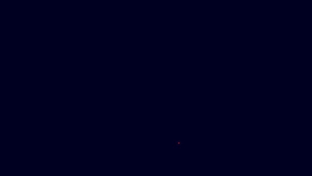 Сяюча Неонова Лінія Значок Швейного Візерунка Ізольовано Синьому Фоні Позначки — стокове відео