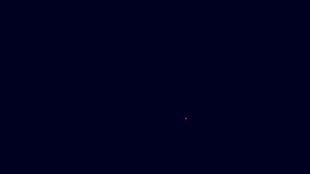 ネオンラインを輝く青の背景に孤立装甲トラックアイコン 4Kビデオモーショングラフィックアニメーション — ストック動画