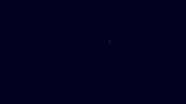 Parlayan neon hattı fıçı yağı ikonu mavi arka planda izole edildi. 4K Video hareketli grafik canlandırması.