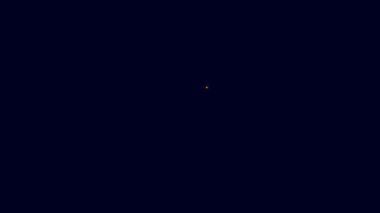 Parlayan neon hattı Nitroz oksit ikonu mavi arka planda izole edildi. 4K Video hareketli grafik canlandırması.