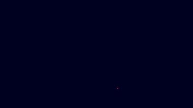 Parlayan neon hattı ikonu mavi arkaplanda izole edildi. Asma kilit işareti. Güvenlik, güvenlik, koruma, gizlilik kavramı. 4K Video hareketli grafik canlandırması.