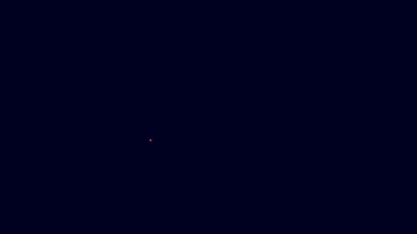 Иконка Светящегося Неонового Пояса Синем Фоне Видеографическая Анимация — стоковое видео