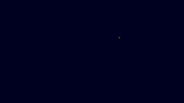 ネオンラインの輝き青の背景に隔離されたブラックスミスオーブンアイコン 4Kビデオモーショングラフィックアニメーション — ストック動画