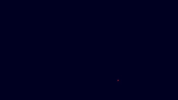 Glödande Neon Linje Blacksmith Ugn Ikon Isolerad Blå Bakgrund Video — Stockvideo