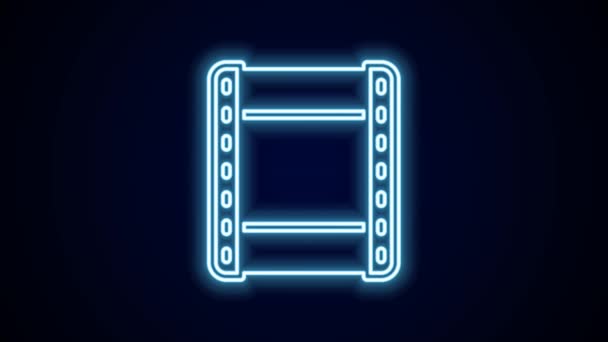 Leuchtende Neon Linie Abspielen Video Symbol Isoliert Auf Schwarzem Hintergrund — Stockvideo