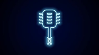 Parlayan neon hattı tuvalet fırçası simgesi siyah arkaplanda izole edildi. Temizlik hizmeti konsepti. 4K Video hareketli grafik canlandırması.
