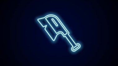 Temizlik simgesi için parlayan neon hattı fırçası siyah arkaplanda izole edildi. Temizlik hizmeti konsepti. 4K Video hareketli grafik canlandırması.