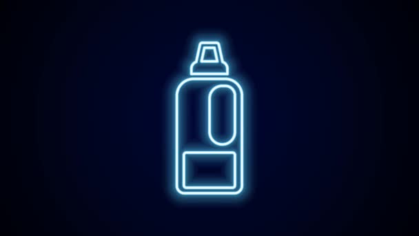 Gloeiende Neon Lijn Plastic Fles Voor Wasmiddel Bleekmiddel Vaatwasmiddel Een — Stockvideo