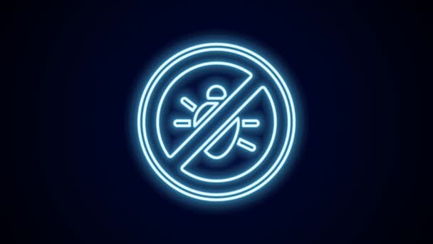 Glowing Neon Line Stop Colorado Beetle Icon Isolated Black Background — Stockvideo