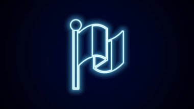 Parlayan neon hattı İtalya bayrağı simgesi siyah arkaplanda izole edildi. 4K Video hareketli grafik canlandırması.