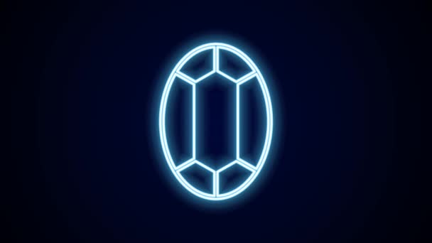 Zářící Neonové Linie Drahokam Kámen Ikona Izolované Černém Pozadí Symbol — Stock video